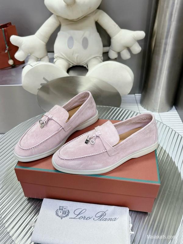 2024 Unisex LP Pink Suede Loafers MJ00270