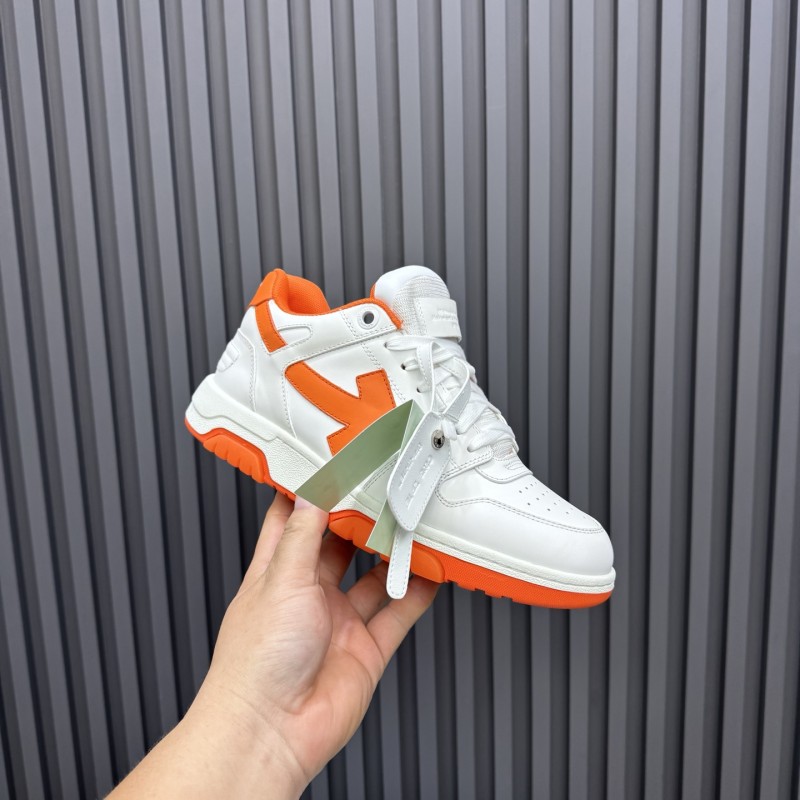 2025 Unisex Off-White White Orange Leather Sneakers MJ00320(W/M)