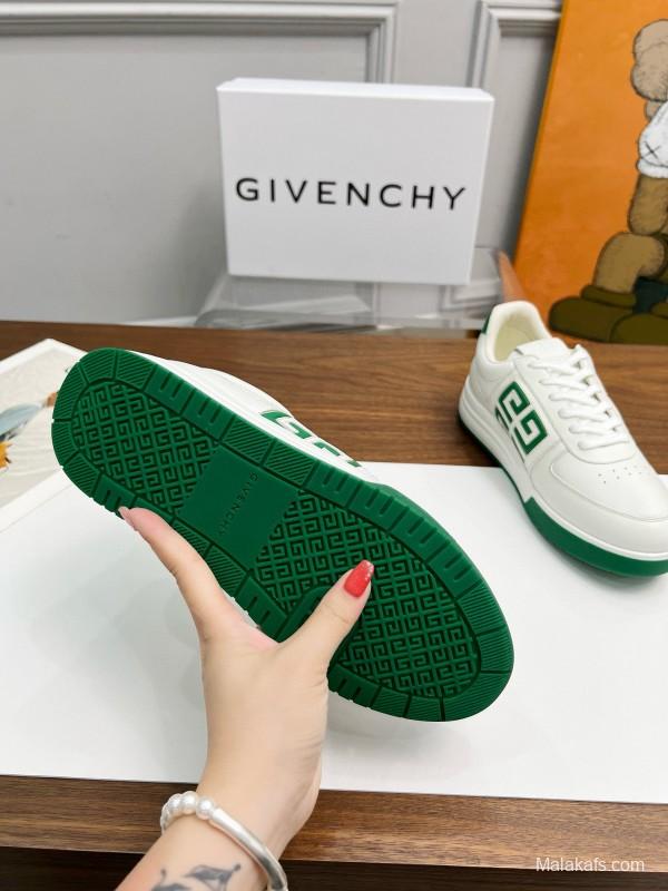 2024 Men Givenchy White Green Leather Sneakers MJ00380