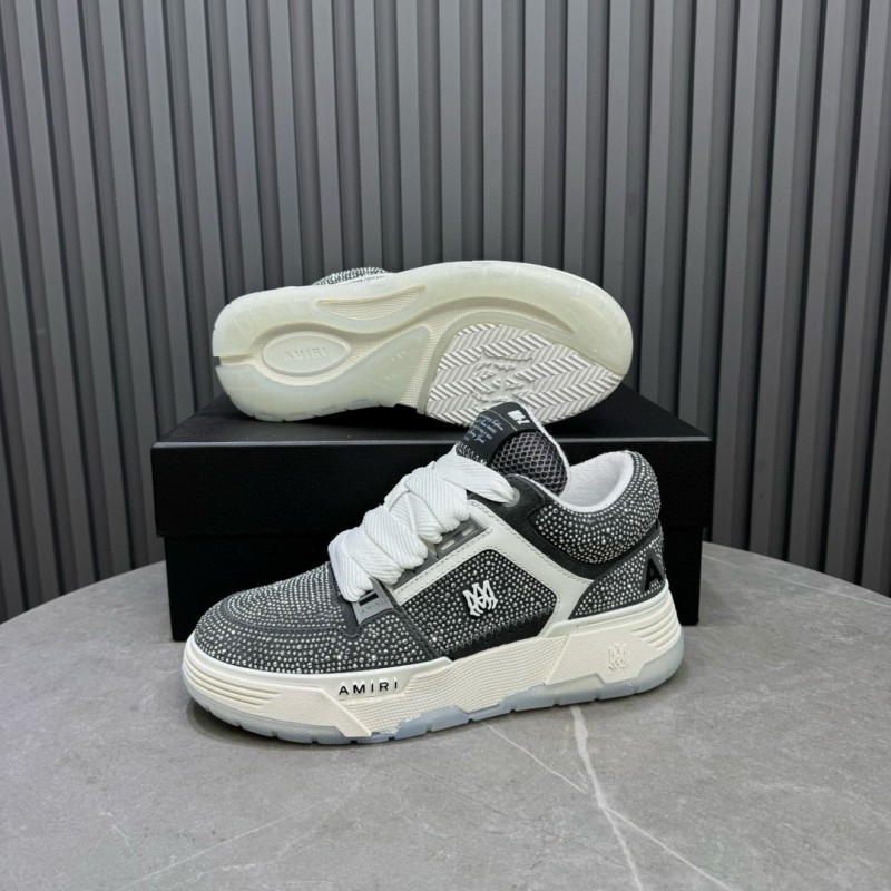 2024 Unisex Amiri Black White Leather Suede Sneaker MJ00410