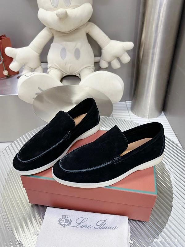 2025 Men LP Black Suede Loafers LY00260
