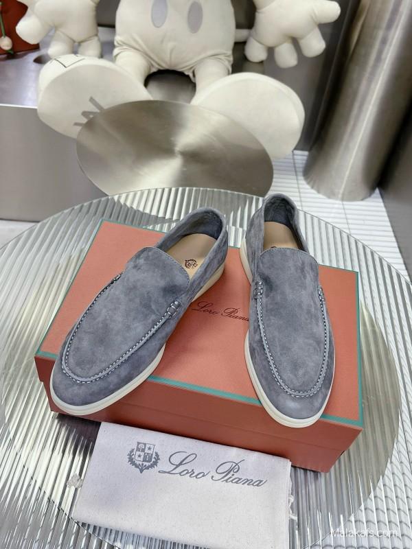 2024 Unisex Le Parmentier Grey Suede Loafers MJ00270