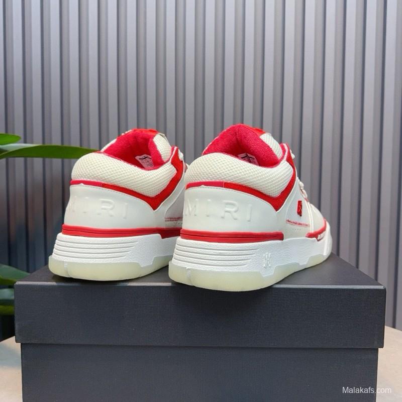 2024 Unisex Amiri White Red Leather Sneakers MJ00360