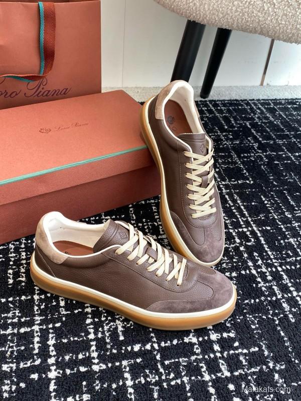 2024 Unisex LP Brown Taupe Leather Plimsolls MJ00320