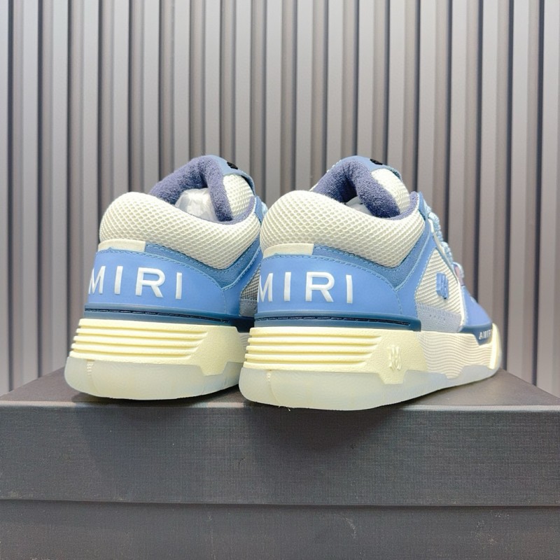 2024 Unisex Amiri Blue White Mesh Leather Sneakers MJ00360