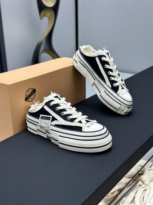 2025 Unisex XVESSEL Black White Canvas Plimsolls Vulcanized AS00240