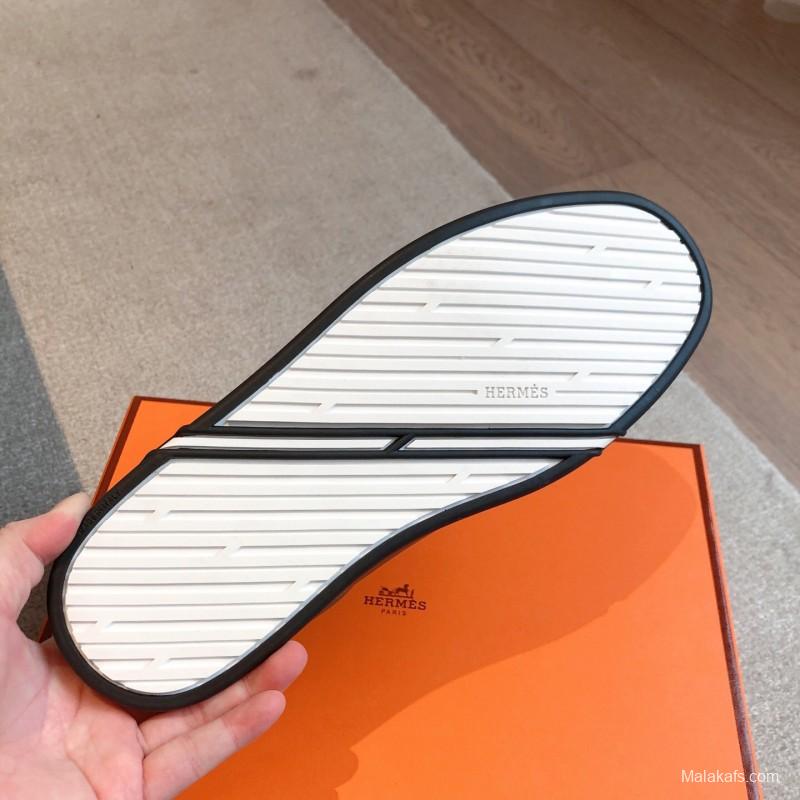 2025 Men Hermès Green White Leather Sneakers AS00380