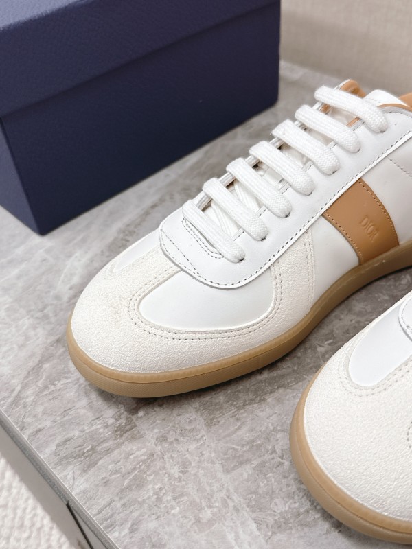 2025 Unisex Dior White Amber Leather Sneakers KFY00300