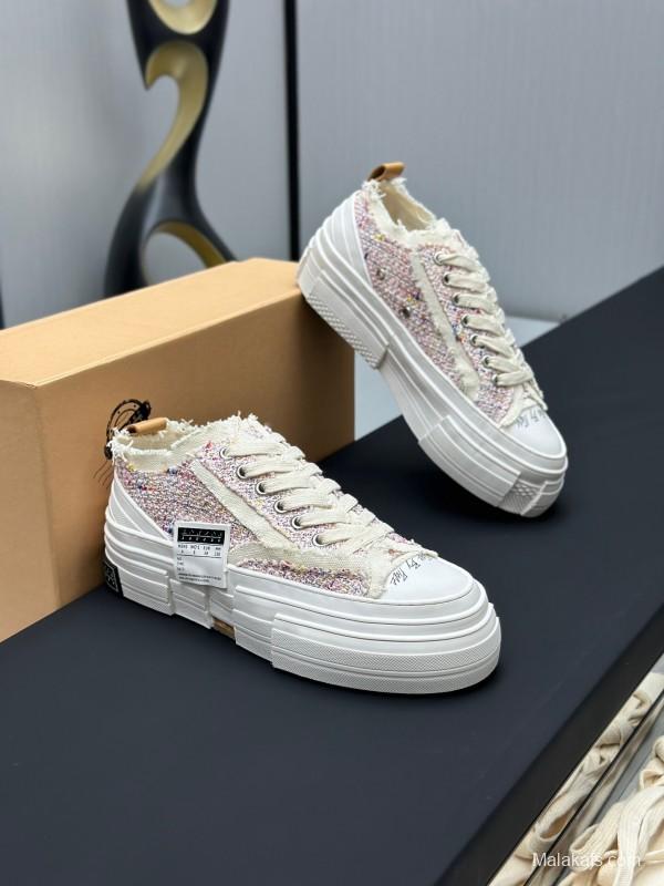 2025 Unisex XVESSEL White Canvas Plimsolls Vulcanized AS00260