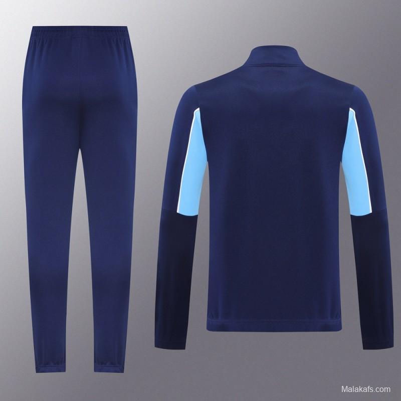 25/26 Olympique Marseille Blue/Navy Full Zipper Jacket +Long Pants