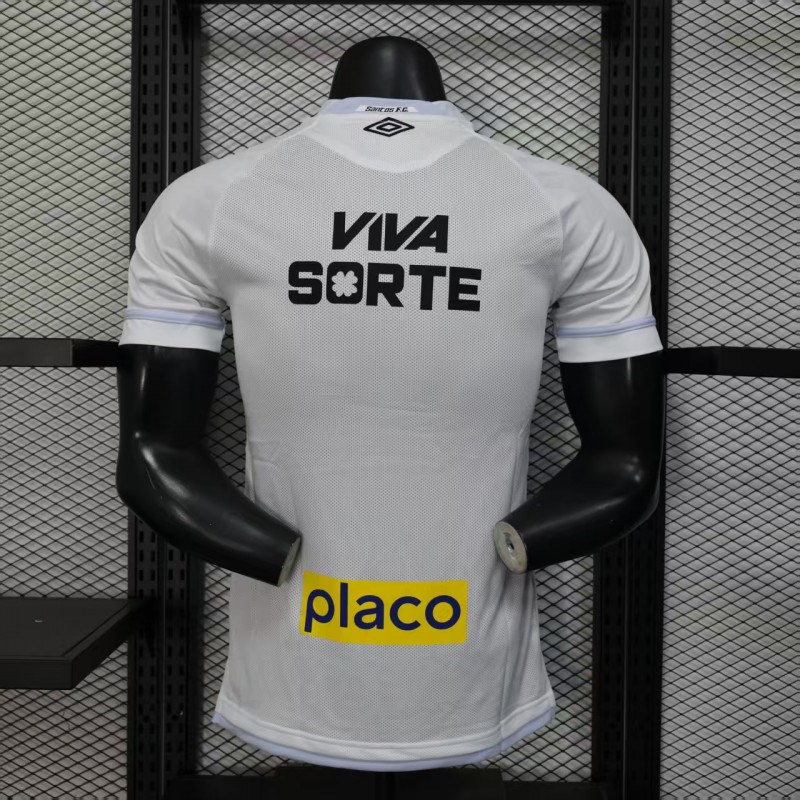 Player Version 25/26 Santos Home Jersey With Full Sponsors