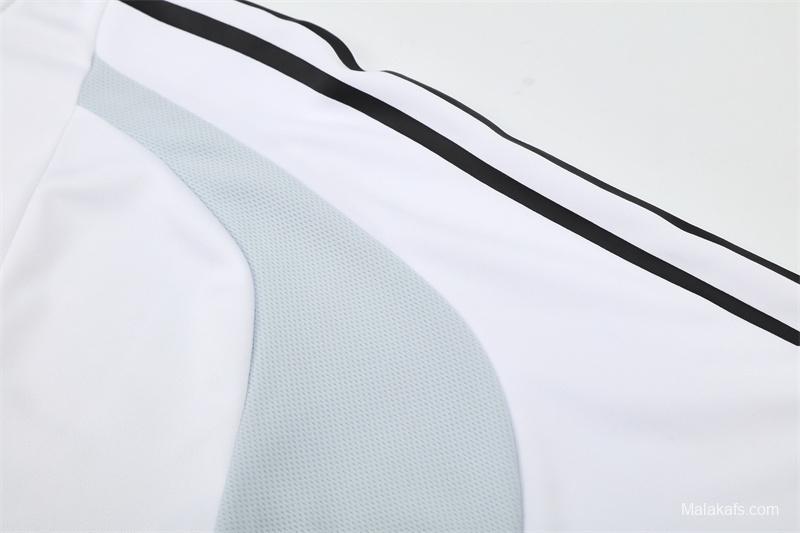 Retro 04/05 Real Madrid White Half Zipper Jacket+Long Pants