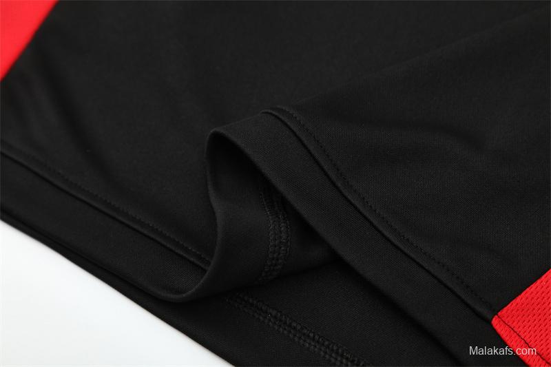 Retro 03/04 AC Milan Black Half Zipper Jacket+Long Pants