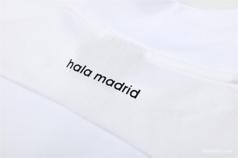 Retro 15/16 Real Madrid White Half Zipper Jacket+Long Pants