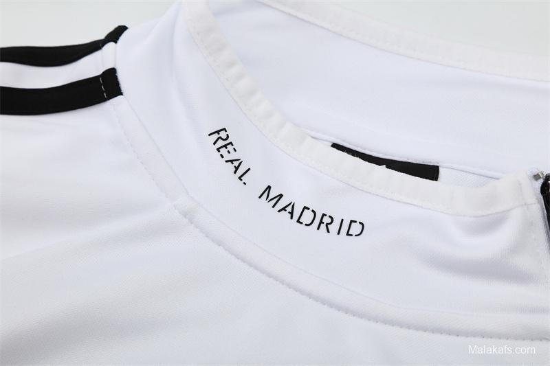 Retro 13/14 Real Madrid White Half Zipper Jacket