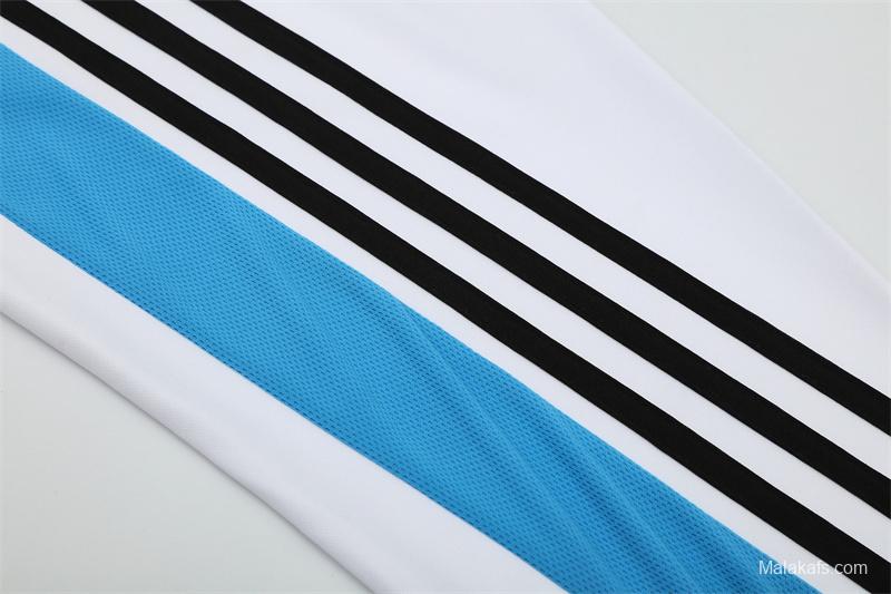 Retro 03/04 Real Madrid White Half Zipper Jacket+Long Pants