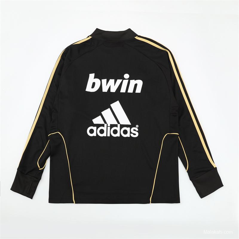 Retro 11/12 Real Madrid Black Half Zipper Jacket