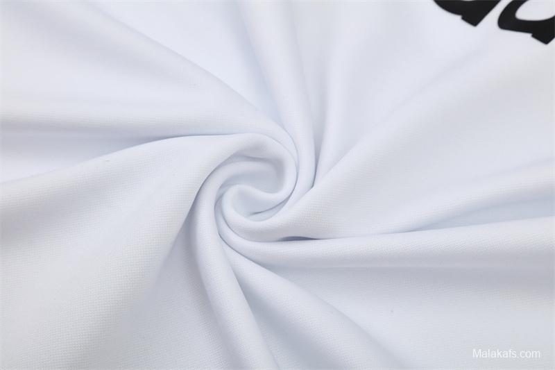 Retro 03/04 Real Madrid White Half Zipper Jacket+Long Pants