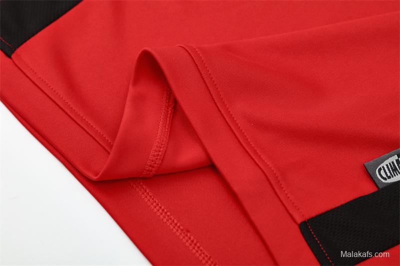 Retro 03/04 AC Milan Red Half Zipper Jacket+Long Pants