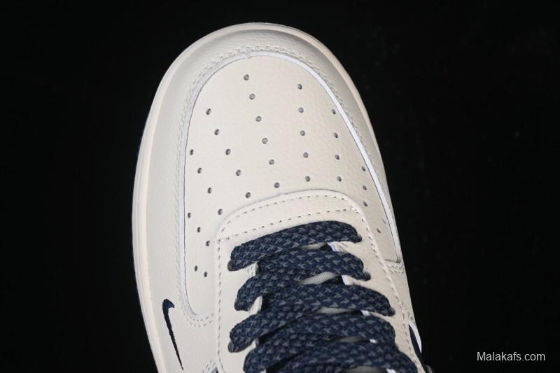 Nike Air Force 1'07 Low Supreme Co-branded Ripple Beige Blue Casual Skate Shoes - XY2025-001