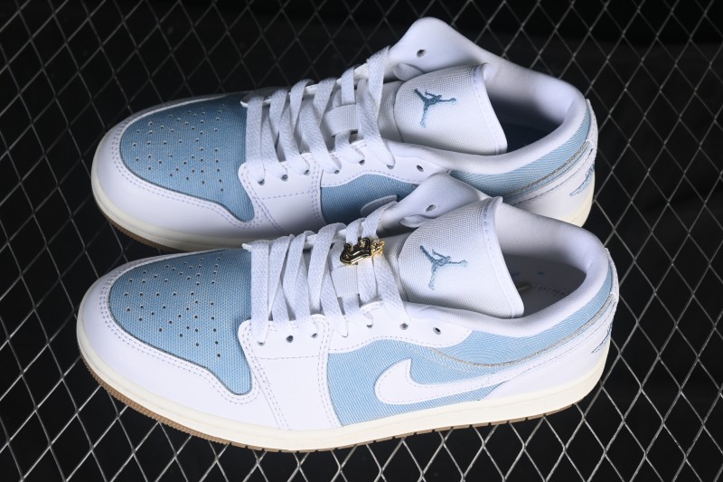 Nike Air Jordan 1 Low Denim Worn Blue Retro Basketball Shoes - HQ2004-400