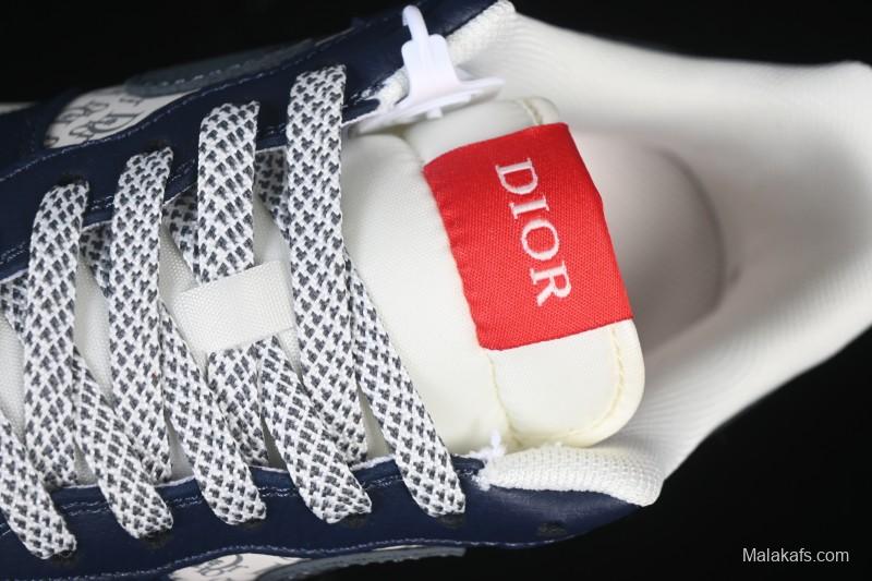 Nike Air Force 1 '07 Low Dior Collaboration White Blue Gray Hook Casual Sneakers - XD2588-603