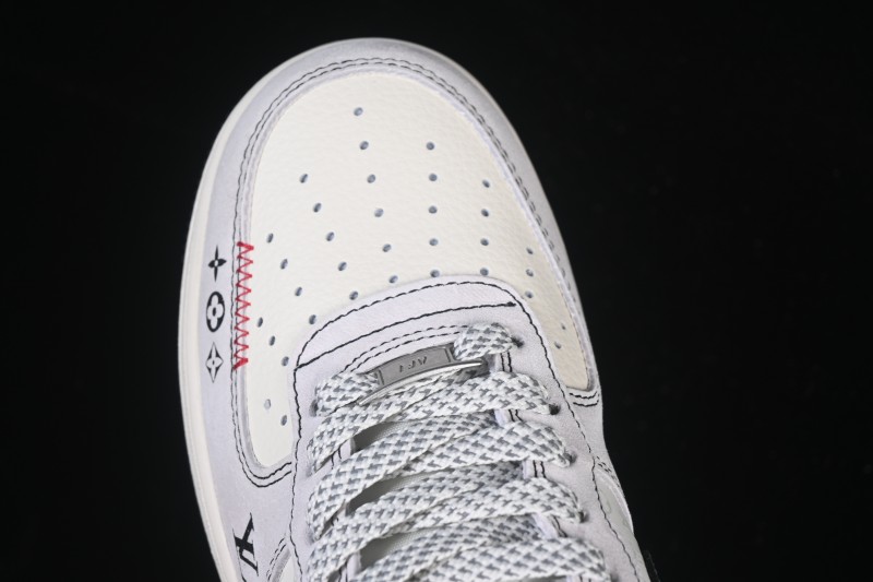 Nike Air Force 1 '07 Low LV Collaboration Black Swoosh Woven Label Casual Sneakers - CX5050-Y23