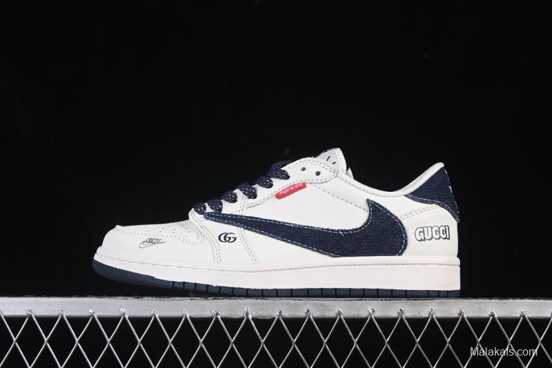Nike Travis Scott x Fragment Design x Air Jordan 1 Low OG SP AJ1 Low-top Casual Sneakers - JW1188-148