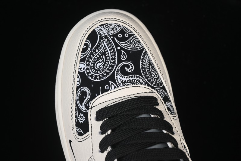 Nike Air Force 1'07 Low Cashew Flower Classic White Black Low-Top Casual Sneakers - ZD1988-005