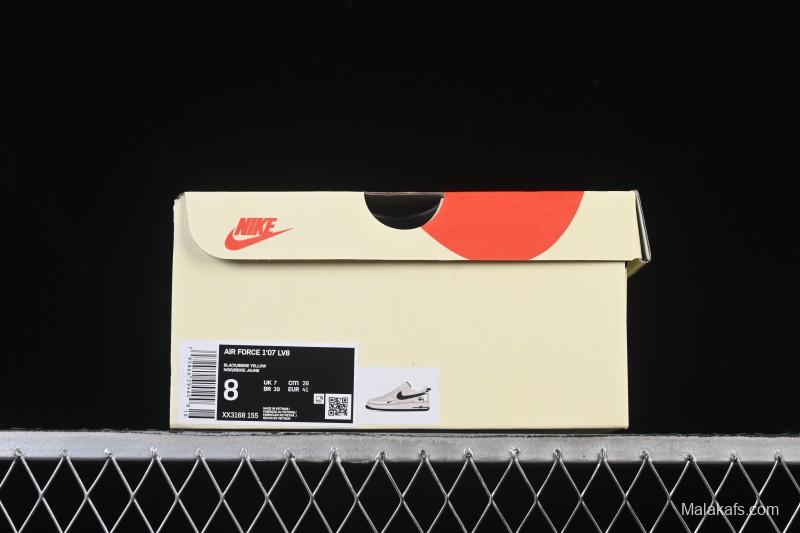 Nike Air Force 1 '07 Low Stussy Collaboration Beige Black Canvas Casual Sneakers - XX3168-155