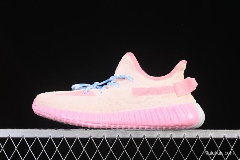 Adidas Yeezy 350 Boost V2 Running Shoes with Pink Watermelon Design - CP9366