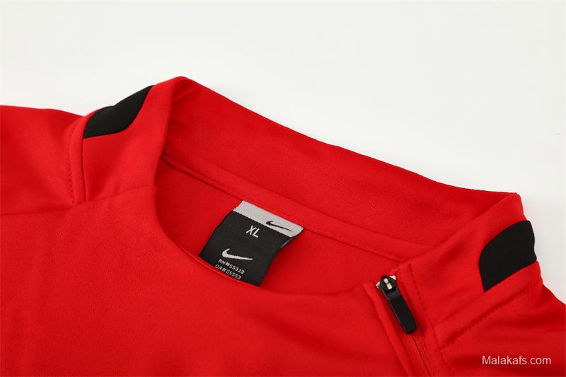 Retro 02/03 Manchester United Red Half Zipper Jacket