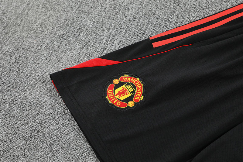 25/26 Manchester United Red Black Camouflage Short Sleeve Jersey+Shorts with XS