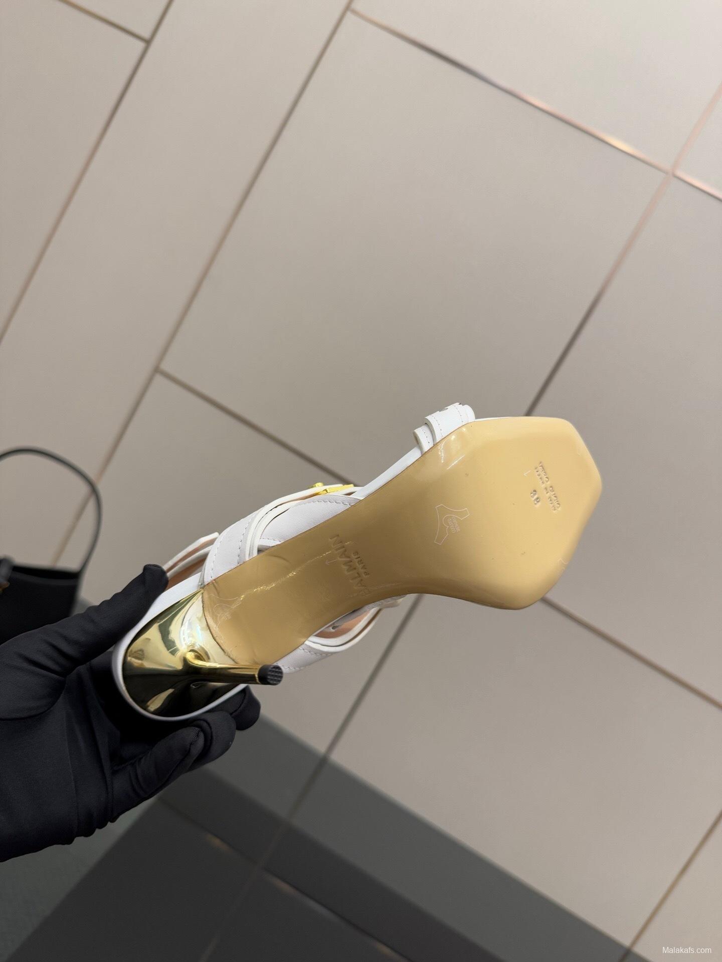 Balmain 2025/SS Metal Heel High Heel Sandals - KFY00320