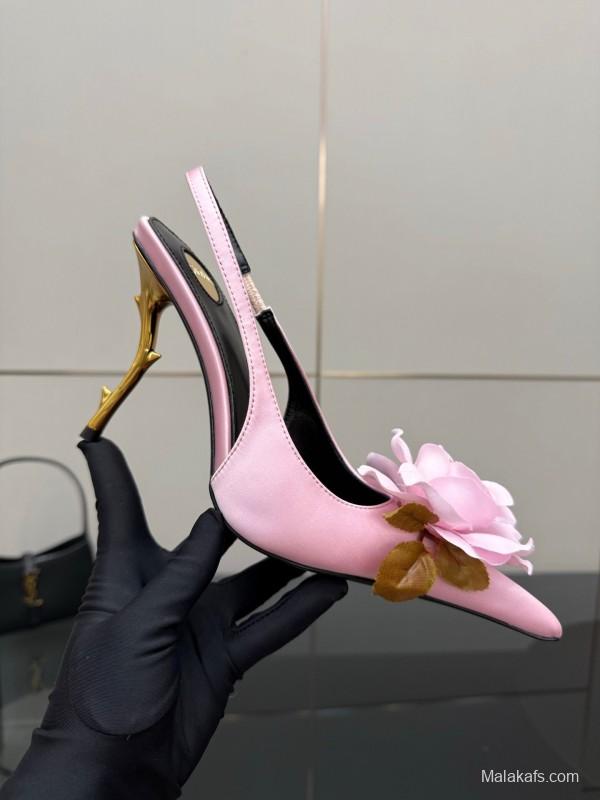 Saint Laurent 25FW Spring Collection Rose Thorn High Heels - KFY00320