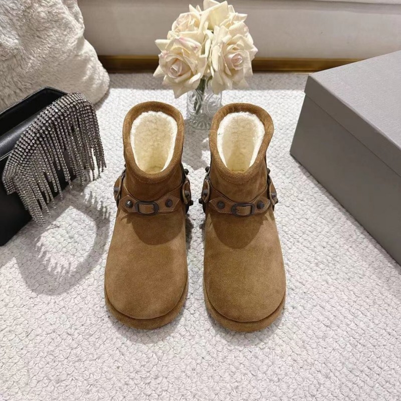Balenciaga F022 Wool Short Boots Snow Boots - F022