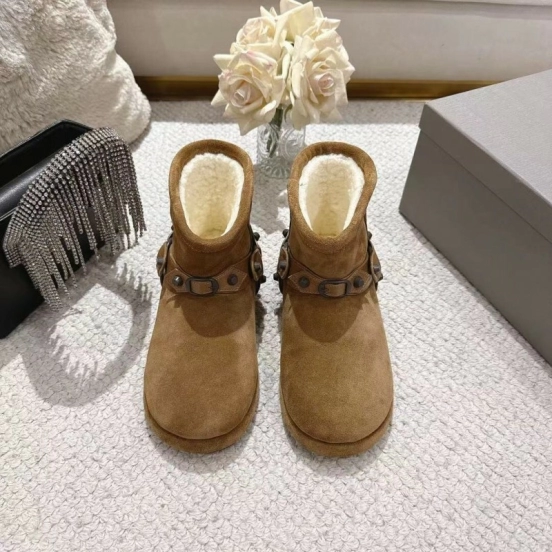Balenciaga F022 Wool Short Boots Snow Boots - F022