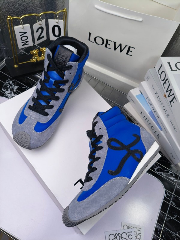 LOEWE High-Top German Training Sneakers Retro Fashion Casual White Shoes - LY00330