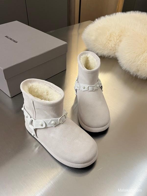 Balenciaga Fall Winter New Buckle Studded Snow Boots - LY00300