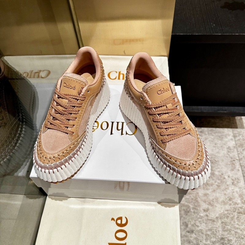 Chloe 2025/SS Hand-Stitched Mark Line Casual Shoes - LY00350