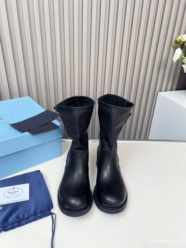 Prada 2025 SS Retro Martin Boots Riding Boots - LY00350