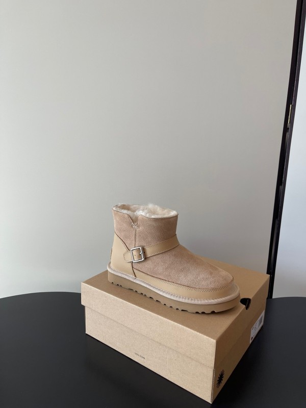 UGG 4512 Latest Buckle Flat Sole Premium Wool Anti-Slip Snow Boots - AS00290