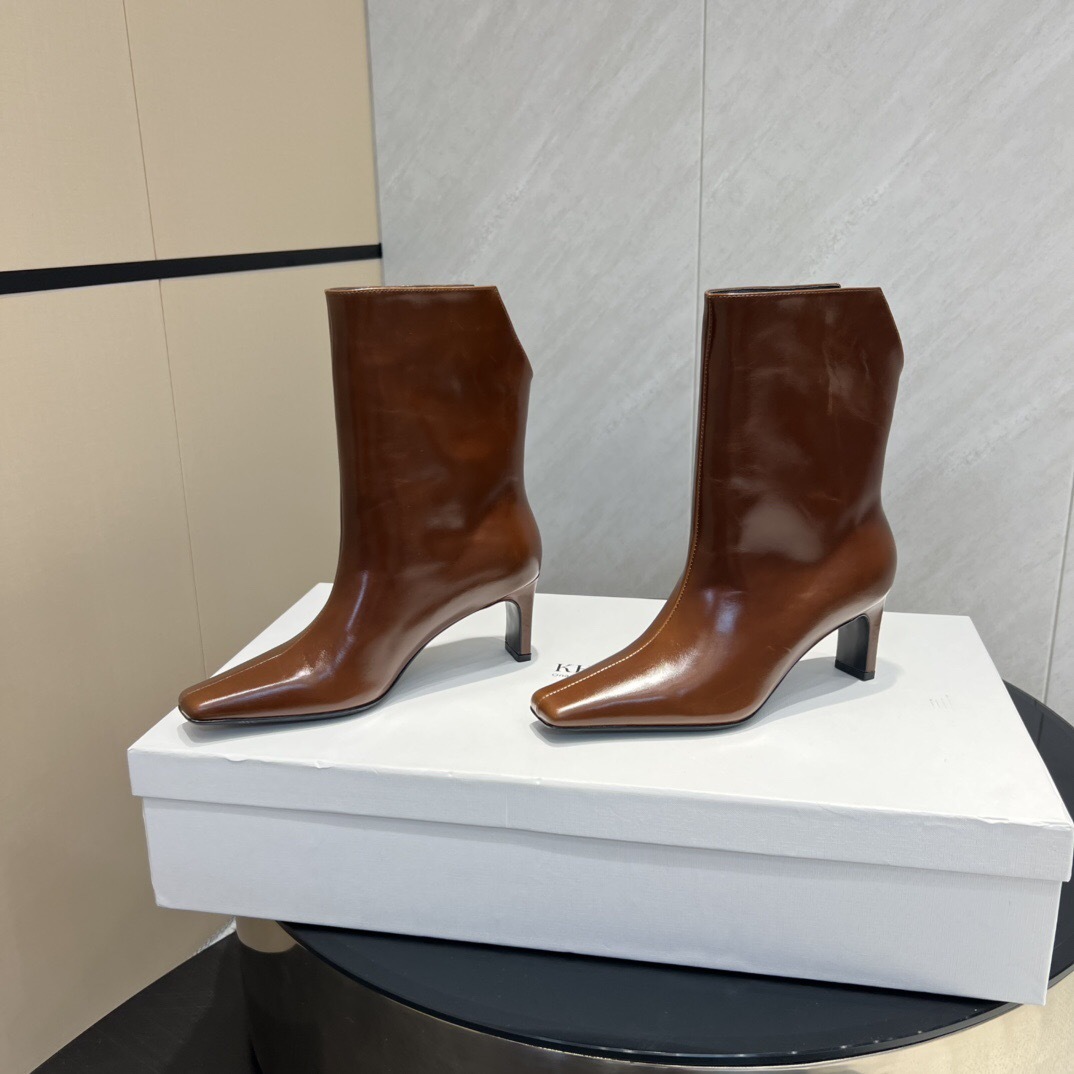 Khaite 2025/SS Square Toe Slip-On Ankle Boots - KFY00390