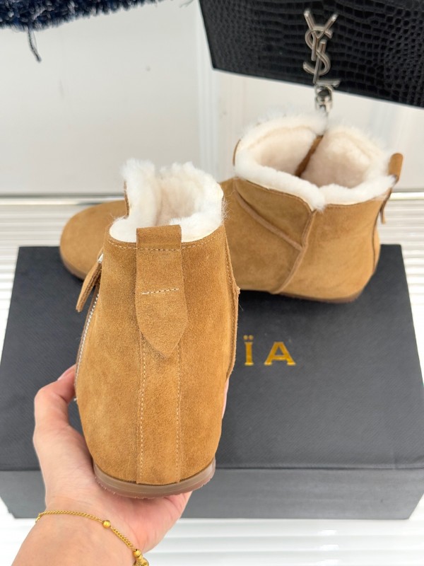 ALAIA Minimalist Side Zipper Retro Snow Boots - KFY00320