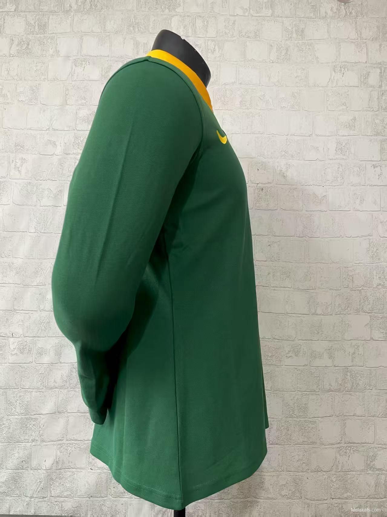 2026 South Africa Green Long Sleeve Polo Rugby Jersey