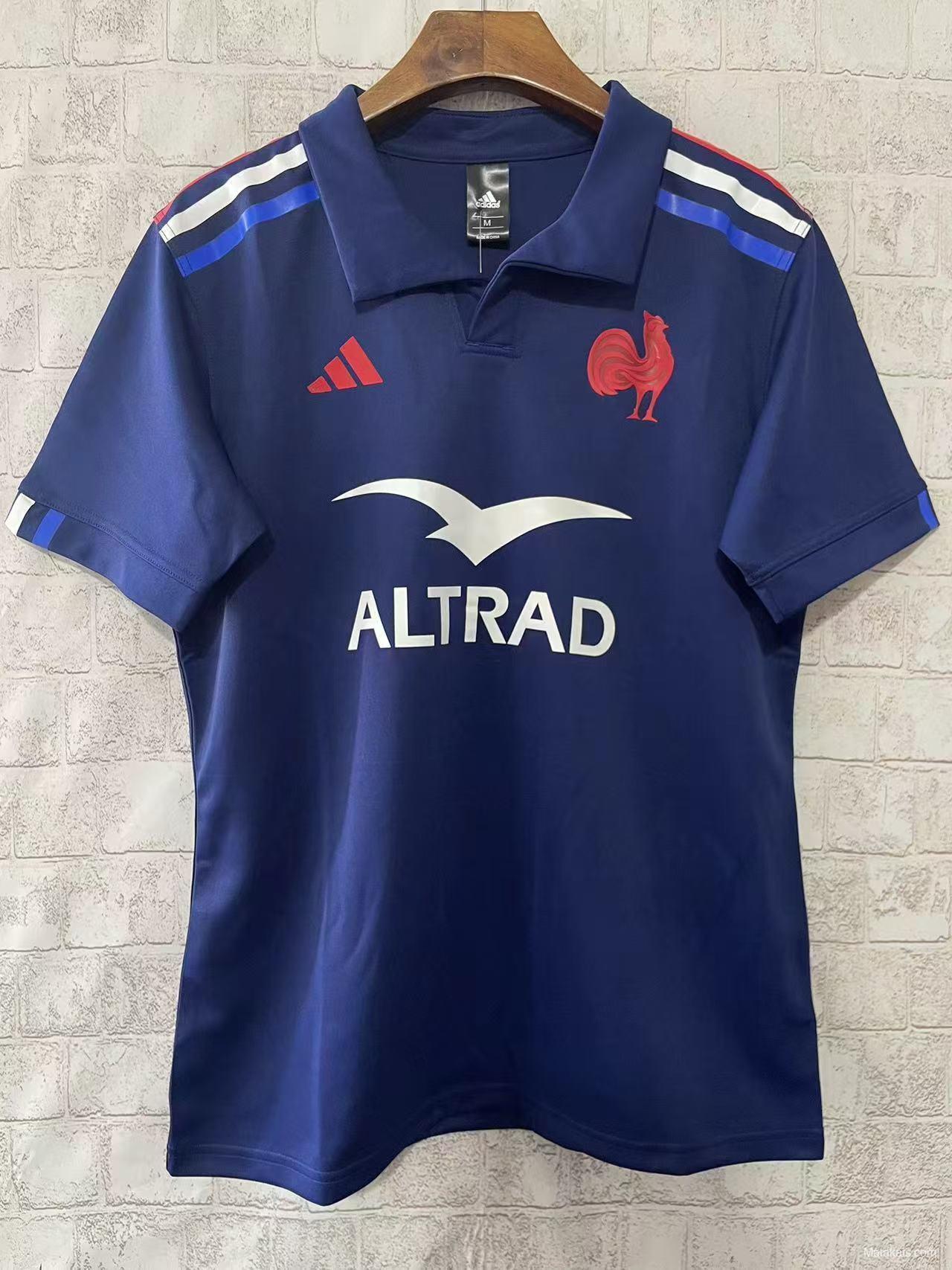 2025 France Navy Blue with Tricolor Stripes Home Jersey