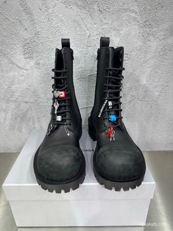 Adidas 2025 SS Men's Lace-Up Boots with Slightly Asymmetrical Round Toe - KFY00560