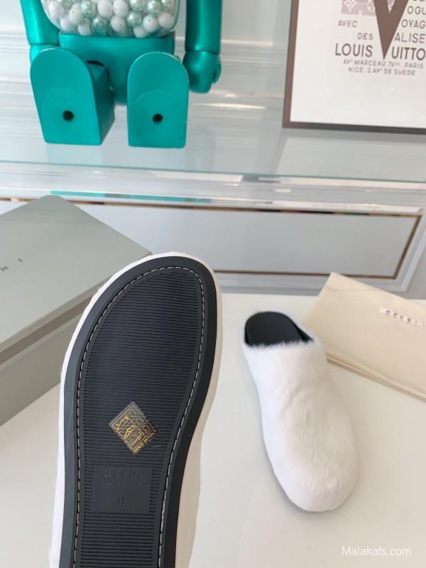Marni 2025/SS Mule Shoes with Horsehair Design - LY00