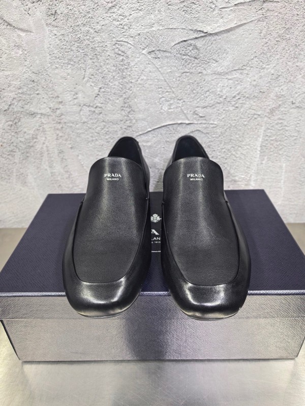 Prada Shuffle Monk Loafers Classic Retro Men's Leather Shoes - AS00380