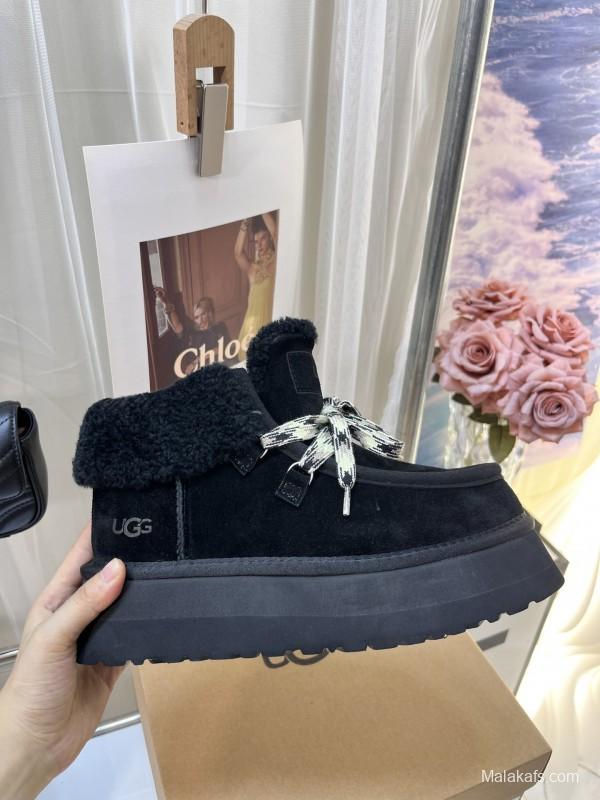 UGG Fluff Yeah Slide Fur Slippers with Chunky Sole - MJ00280